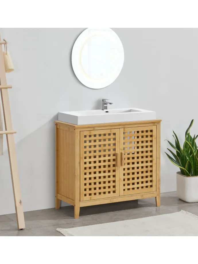 Waschbeckenschrank Ingmarsö in Beige (H)60cm (B)67cm (T)30cm