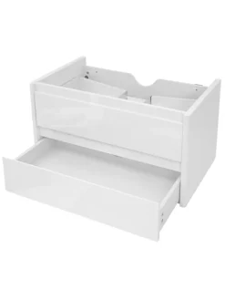 Waschbeckenunterschrank B19 hochglanz Soft-Close, Weiß