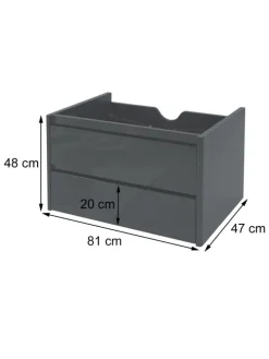 Waschbeckenunterschrank B19 hochglanz Soft-Close, Weiß