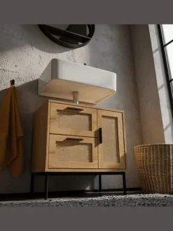 Waschbeckenunterschrank Eiche-Optik 60x60x40 cm mit Tür und