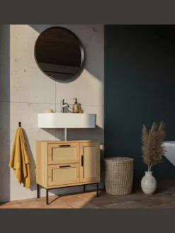 Waschbeckenunterschrank Eiche-Optik 60x60x40 cm mit Tür und