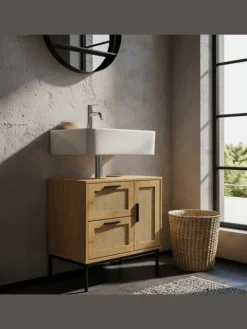 Waschbeckenunterschrank Eiche-Optik 60x60x40 cm mit Tür und