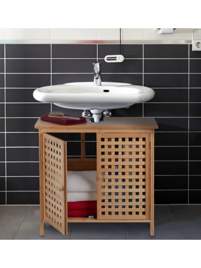 Waschbeckenunterschrank in Natur - (B)66 x (H)61 x (T)30 cm