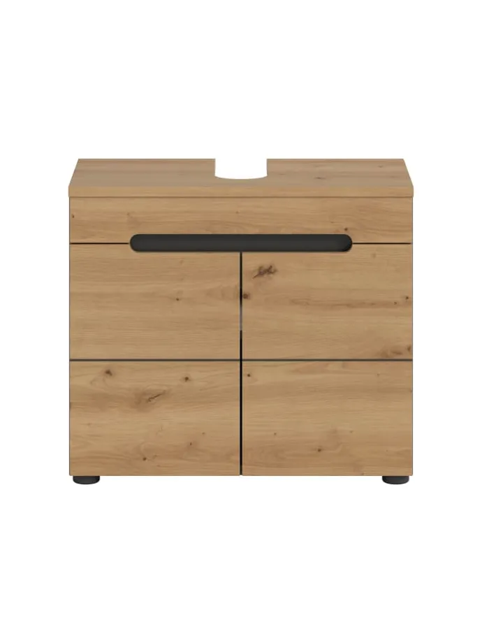 Waschbeckenunterschrank in Basalt grau/Artisan Eiche - (B) 63 x (H) 55 x (T) 34