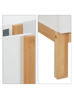 Waschbeckenunterschrank in Weiß/Natur - (B)60 x (H)60,5 x (T)30,5 cm