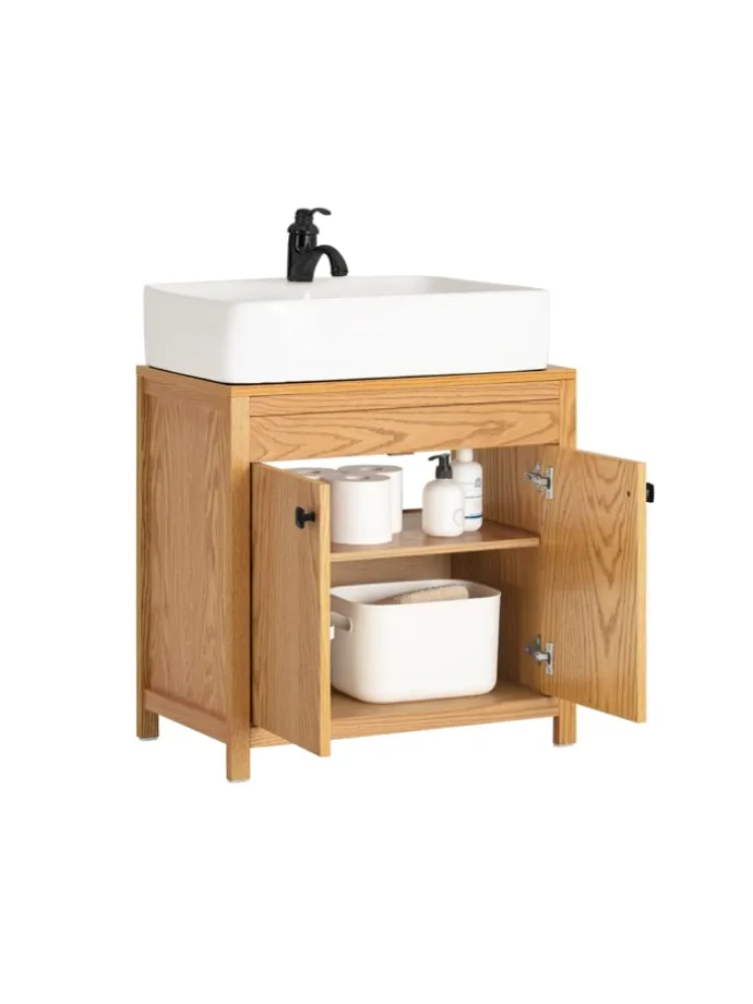 Waschbeckenunterschrank in Natur - (B)60 x (H)60 x (T)35cm