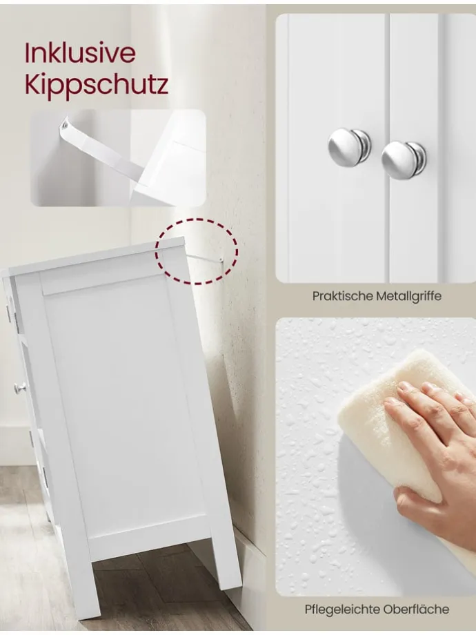 Waschbeckenunterschrank in Weiß - (B)90 x (H)60 x (T)30 cm