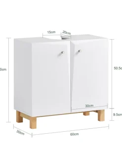 Waschbeckenunterschrank in Weiß - (B)60 x (H)60 x (T)30cm