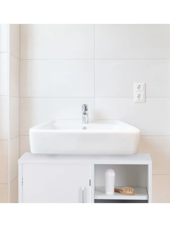 Waschbeckenunterschrank in Weiß - (B)60 x (H)51 x (T)32 cm