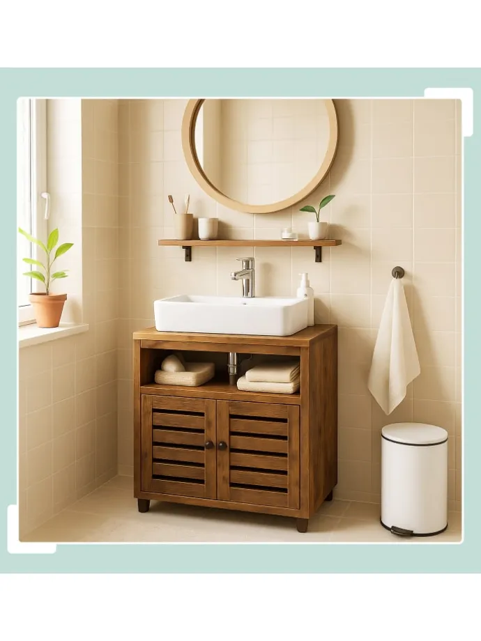 Waschbeckenunterschrank in Braun - (B)60 x (H)63 x (T)30 cm