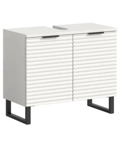 Waschbeckenunterschrank in weiß/weiß - (B) 70 x (H) 59 x (T) 34