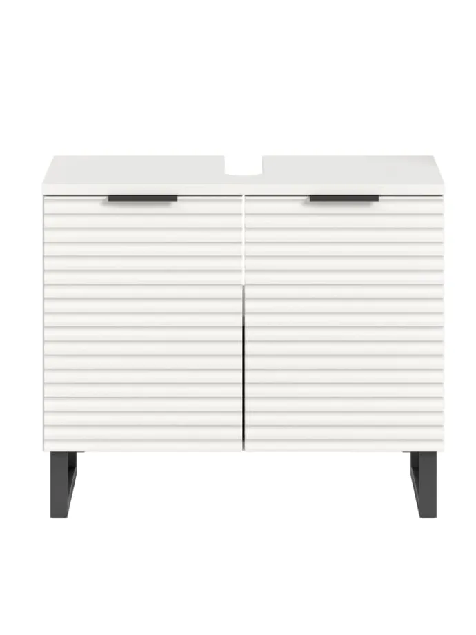 Waschbeckenunterschrank in weiß/weiß - (B) 70 x (H) 59 x (T) 34