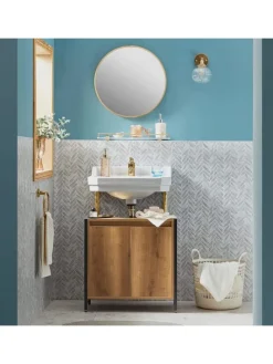 Waschbeckenunterschrank in Braun - (B)60 x (H)60 x (T)30cm