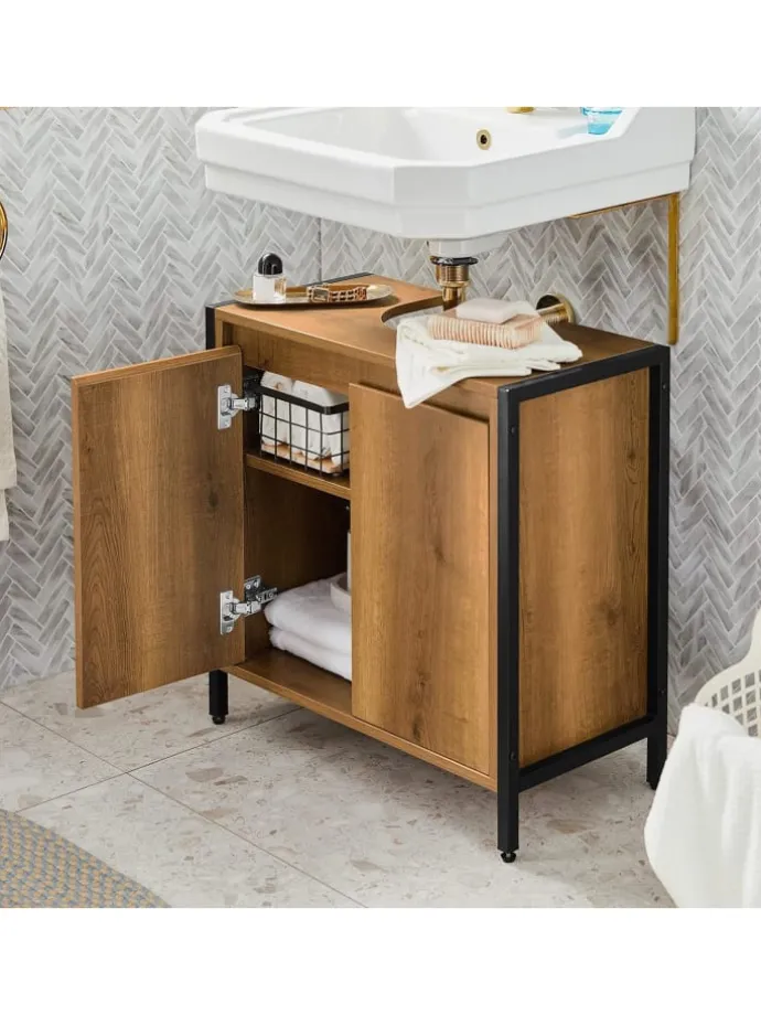 Waschbeckenunterschrank in Braun - (B)60 x (H)60 x (T)30cm