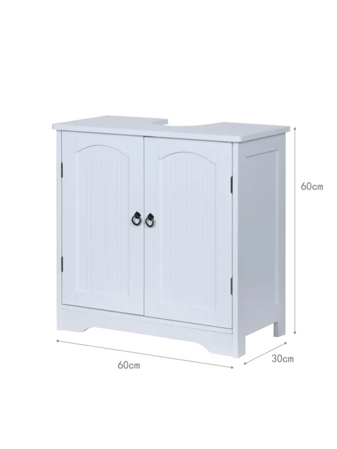 Waschbeckenunterschrank in Weiß - (B)60 x (H)60 x (T)30 cm