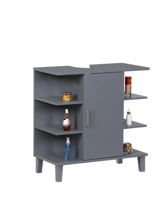 Waschbeckenunterschrank in Grau - (B)64 x (H)65 x (T)31 cm