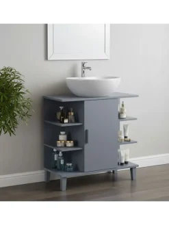 Waschbeckenunterschrank in Grau - (B)64 x (H)65 x (T)31 cm