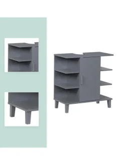 Waschbeckenunterschrank in Grau - (B)64 x (H)65 x (T)31 cm