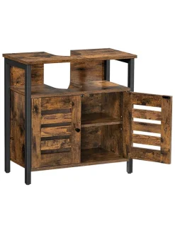 Waschbeckenunterschrank in Braun/ Schwarz - (B)60 x (H)60 x (T)30 cm