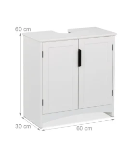 Waschbeckenunterschrank in Weiß - (B)60 x (H)60 x (T)30 cm