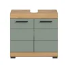 Waschbeckenunterschrank in Artisan Eiche/Salbei - (B) 60 x (H) 56 x (T) 34