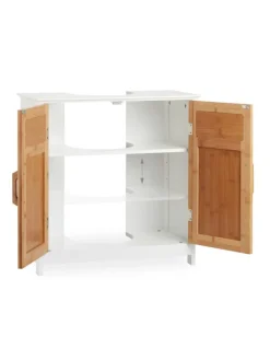 Waschbeckenunterschrank in Natur/Weiß - (B)60 x (H)60 x (T)30 cm