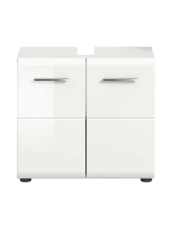 Waschbeckenunterschrank in Weiß/Weiß Hochglanz - (B) 60 x (H) 54 x (T) 30