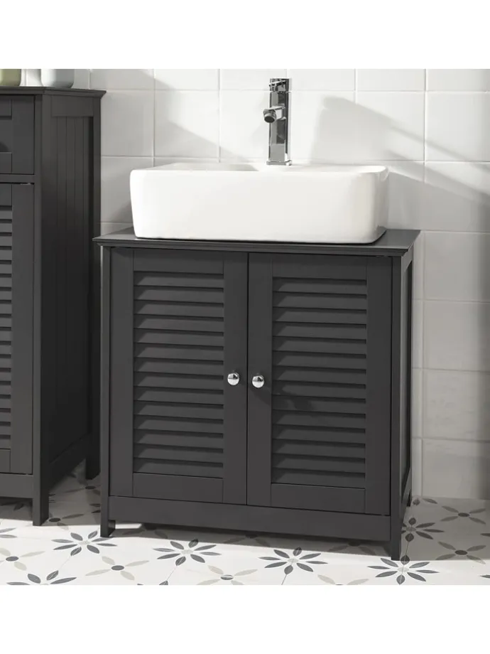 Waschbeckenunterschrank in Dunkelgrau - (B)60 x (H)58 x (T)35cm