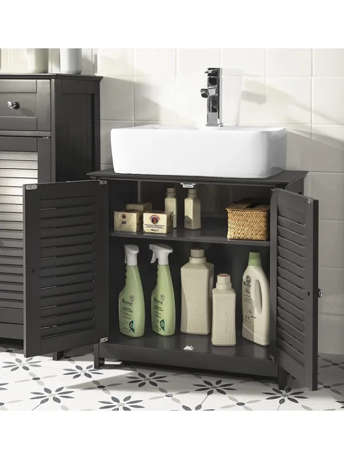 Waschbeckenunterschrank in Dunkelgrau - (B)60 x (H)58 x (T)35cm