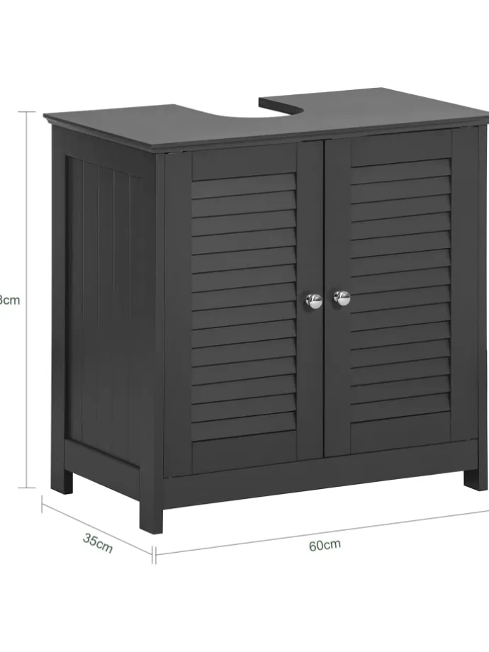 Waschbeckenunterschrank in Dunkelgrau - (B)60 x (H)58 x (T)35cm