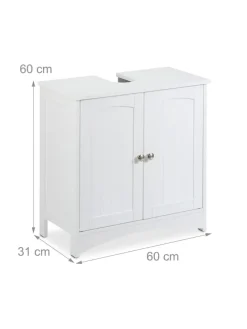 Waschbeckenunterschrank in Weiß - (B)60 x (H)60 x (T)31 cm