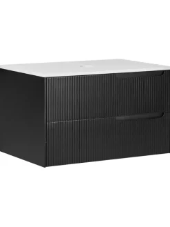 Waschbeckenunterschrank QUINTELA in Schwarz/Weiß - (W) 80 x (H) 48 x (L) 52 cm