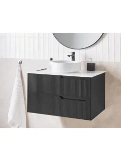 Waschbeckenunterschrank QUINTELA in Schwarz/Weiß - (W) 80 x (H) 48 x (L) 52 cm