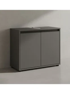 Waschbeckenunterschrank Soft-Close, 2 Türen, Made in Germany in Graphit