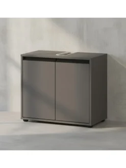 Waschbeckenunterschrank Soft-Close, 2 Türen, Made in Germany in Graphit