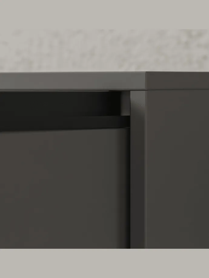 Waschbeckenunterschrank Soft-Close, 2 Türen, Made in Germany in Graphit