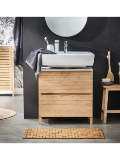 Waschbeckenunterschrank WHITE SANDS in Braun / Weiß