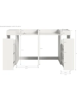 Waschmaschienenumbau Set in weiß/weiß - (B) 190 x (H) 101 x (T) 60
