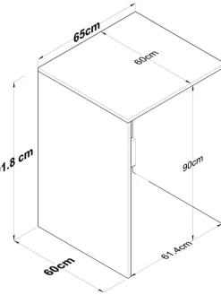 Waschmaschinen-Regal in Natur/ Weiß - (B)65 x (H)91,8 x (T)60 cm