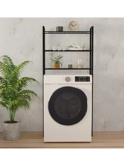 Waschmaschinen-Regal "Nigel" in Schwarz - (B)68 x (H)150 x (T)24 cm