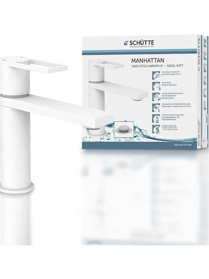 Waschtischarmatur "Manhattan" in Weiß