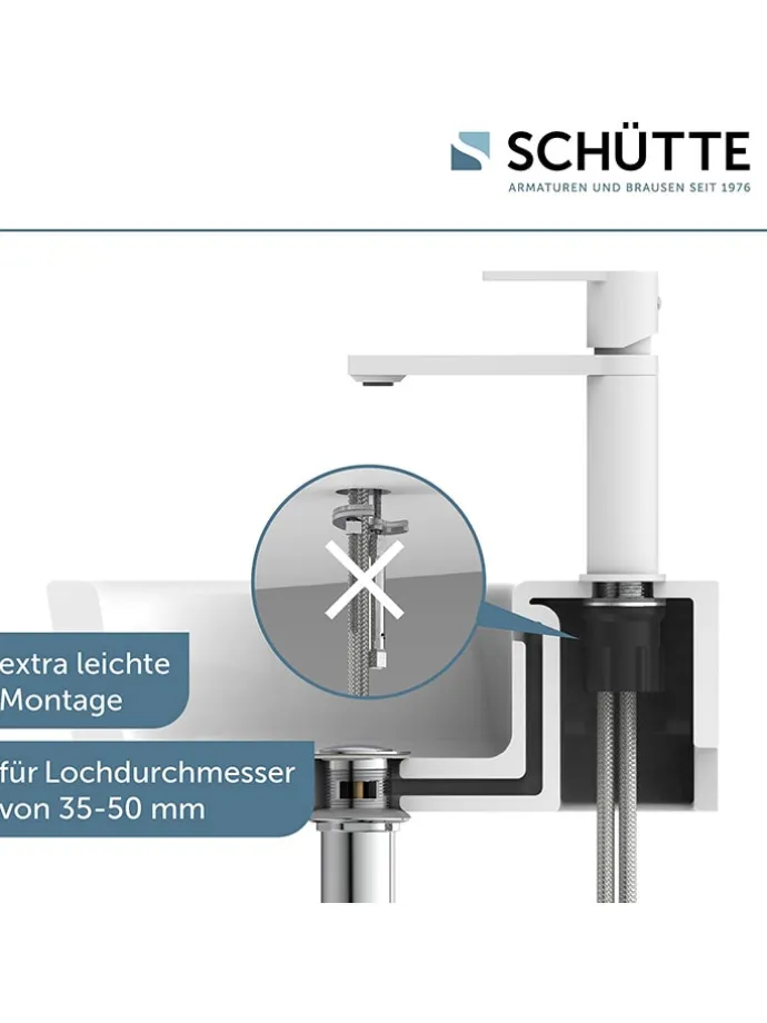 Waschtischarmatur "Manhattan" in Weiß