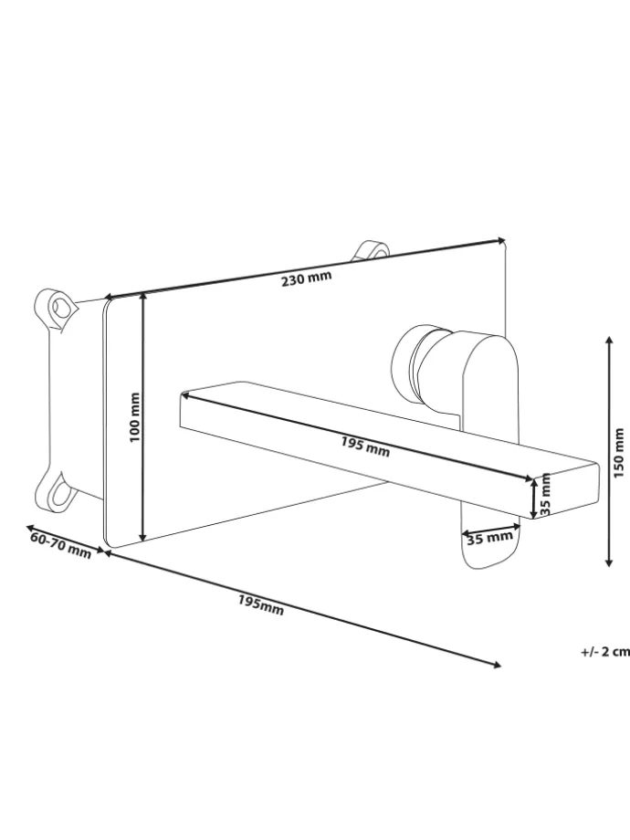 Wasserhähne DICHATO in Gold - (W) 23 x (H) 10 x (L) 20 cm