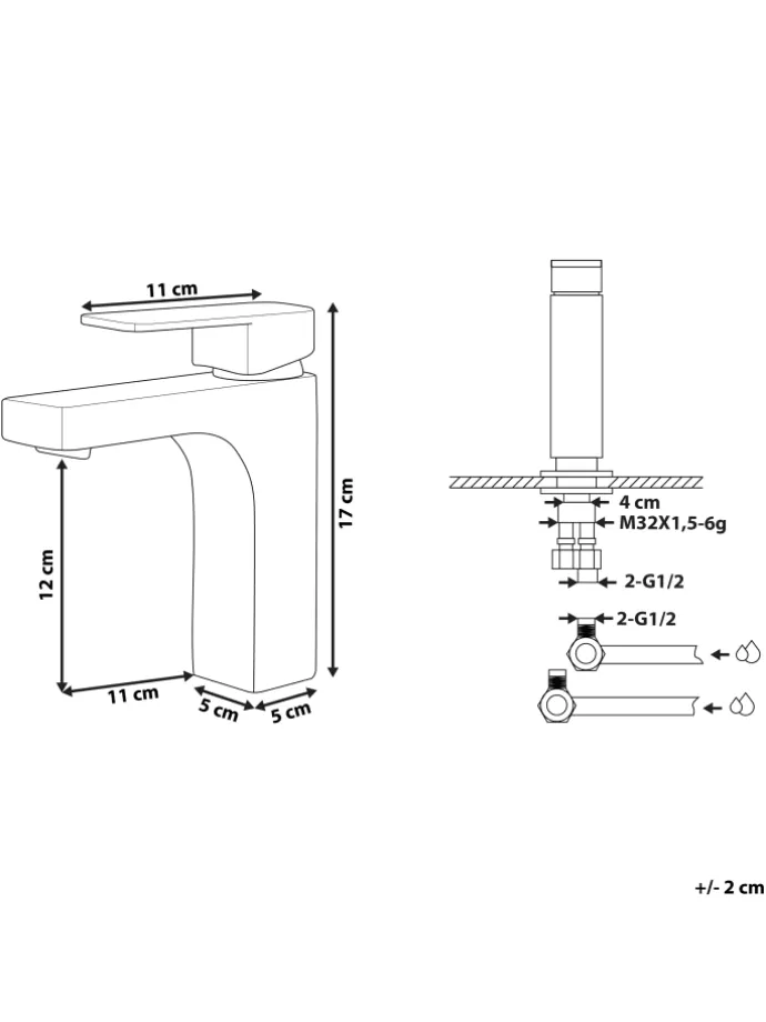 Wasserhähne IRUPU in Silber - (W) 5 x (H) 17 x (L) 16 cm