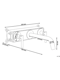 Wasserhähne ISHINCA in Gold - (W) 33 x (H) 10 x (L) 20 cm