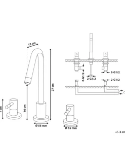 Wasserhähne KALAMBO in Schwarz - (W) 5.5 x (H) 27 x (L) 13 cm
