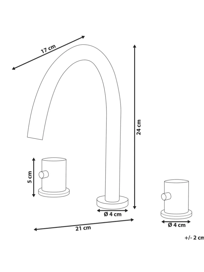 Wasserhähne PILCOMAYO in Silber - (W) 4 x (H) 24 x (L) 21 cm