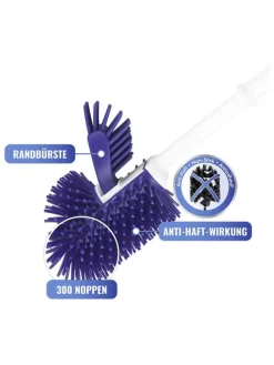 WC-Garnitur in Weiß/ Blau - (H)42 x Ø 13,5 cm