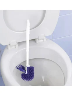 WC-Garnitur in Weiß/ Blau - (H)42 x Ø 13,5 cm