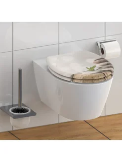 WC-Sitz mit Absenkautomatik "Stone pyramid" in Beige